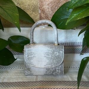 Women’s Crossbody Snake Print Micro Mini Vegan Flap Hand Bag With Gold Hardware